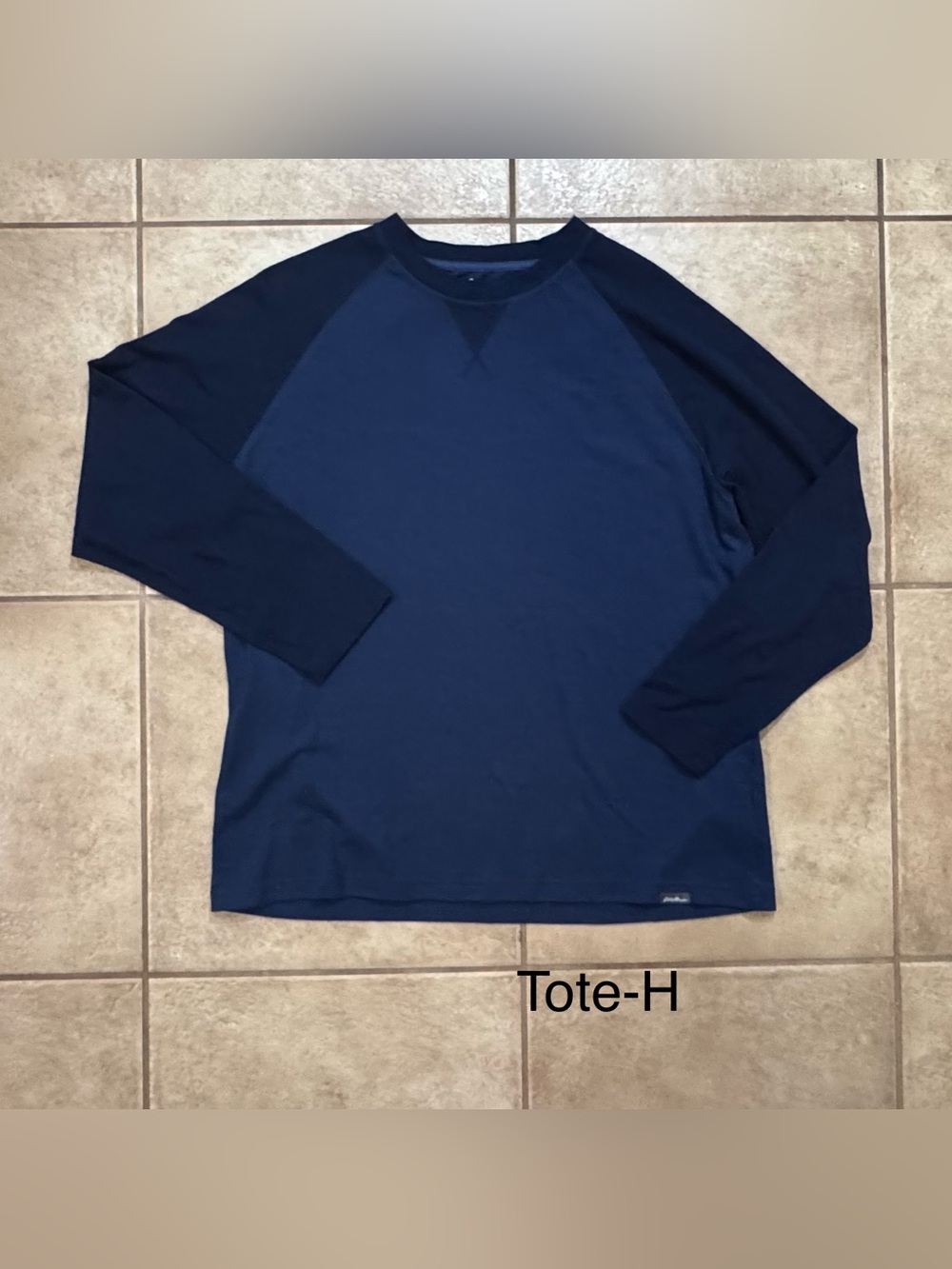 Eddie Bauer Two-Tone Navy Long Sleeve Raglan Shirt